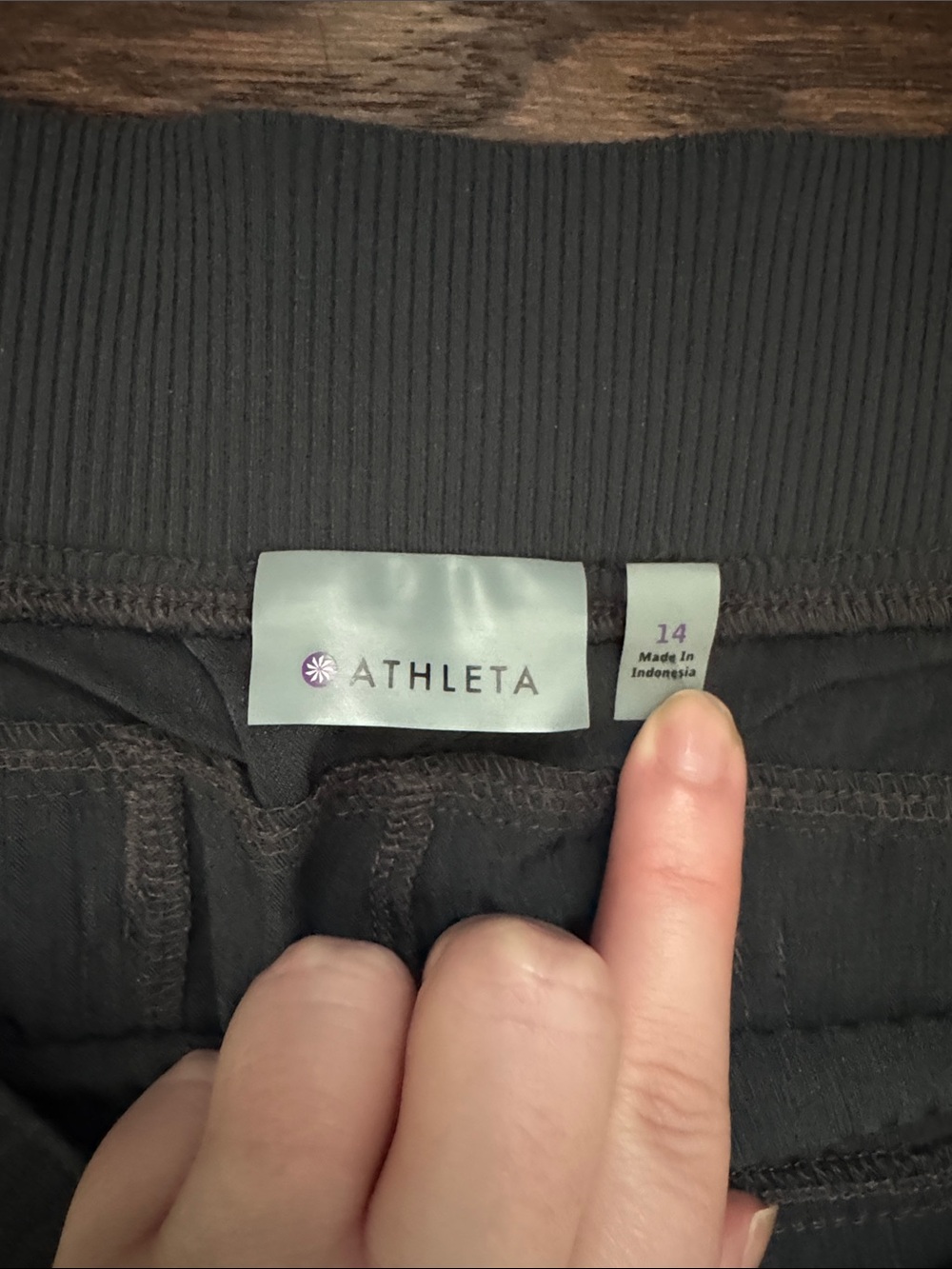 Athleta Gray Black Ribbed Waistband Active Pants - Picture 2 of 5